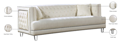 Marquis Cream Velvet Sofa S