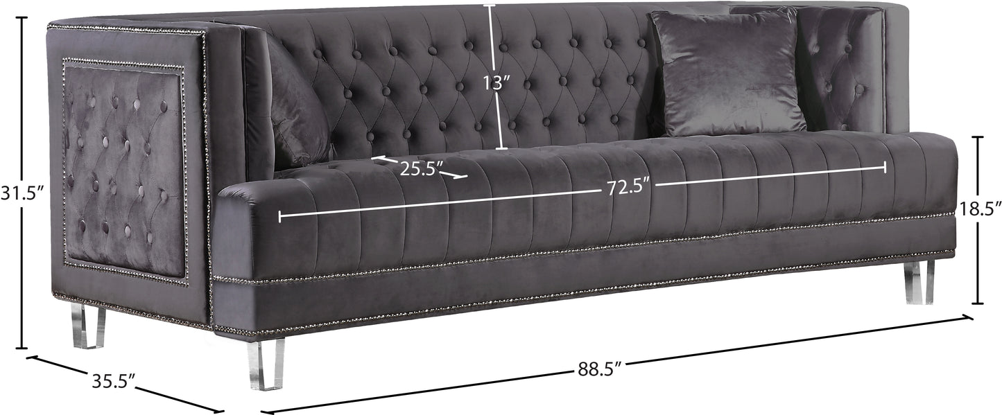 marquis grey velvet sofa s