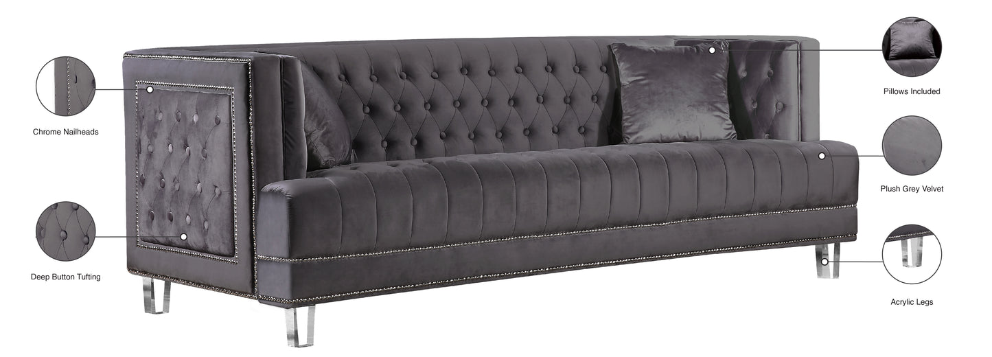 marquis grey velvet sofa s