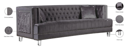 Marquis Grey Velvet Sofa S