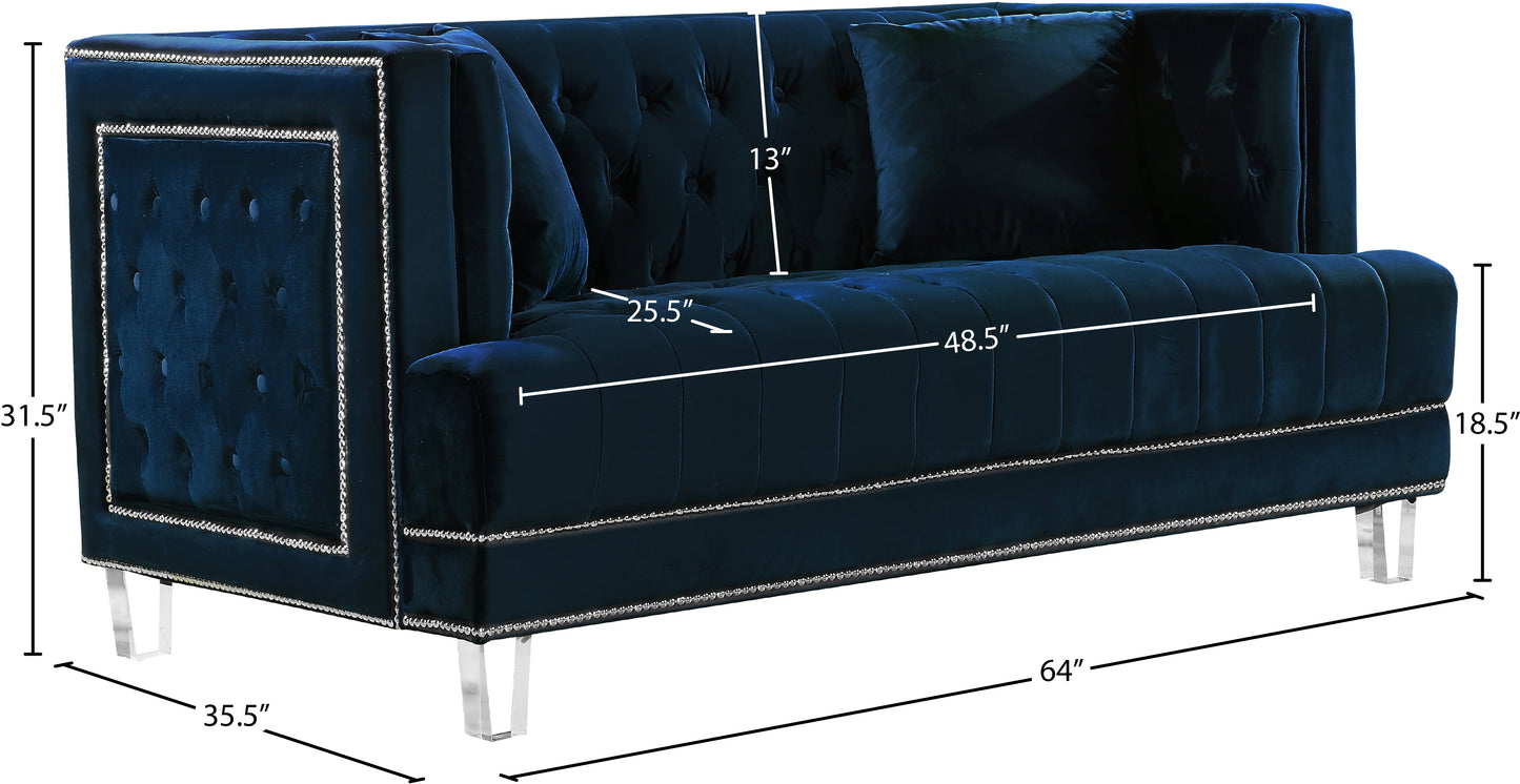 marquis navy velvet loveseat l