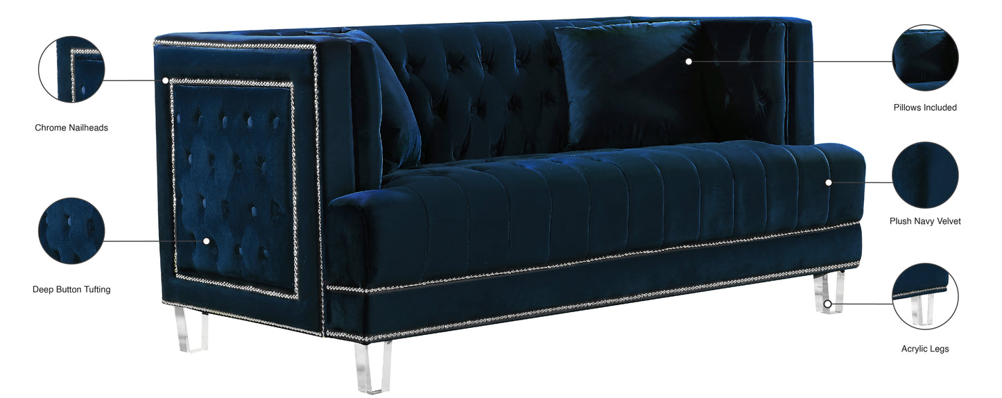 marquis navy velvet loveseat l