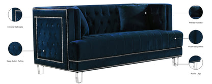 Marquis Navy Velvet Loveseat L