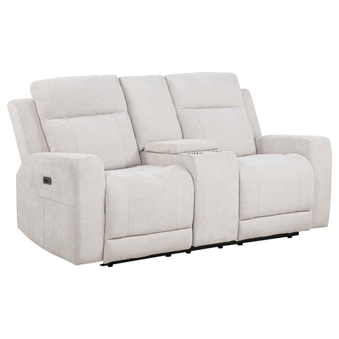 Sonya 3-piece Chenille Power Reclining Sofa Set Ivory
