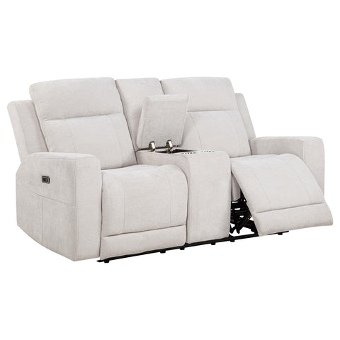 Sonya 3-piece Chenille Power Reclining Sofa Set Ivory