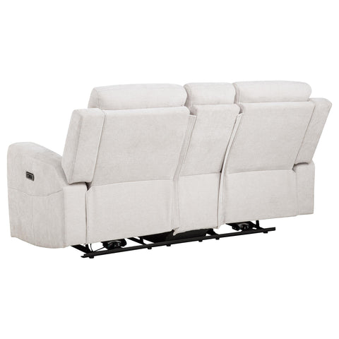 Sonya 3-piece Chenille Power Reclining Sofa Set Ivory