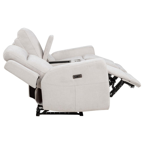 Sonya 3-piece Chenille Power Reclining Sofa Set Ivory