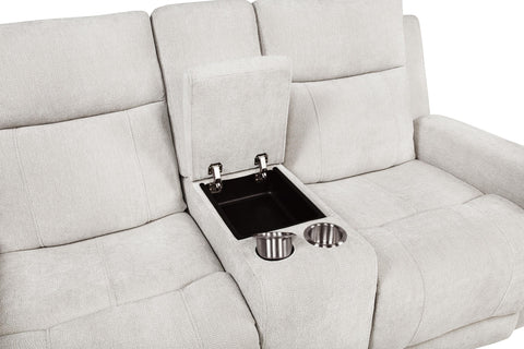 Sonya 3-piece Chenille Power Reclining Sofa Set Ivory