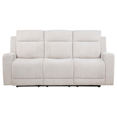 Sonya Chenille Upholstered Power Reclining Sofa Ivory