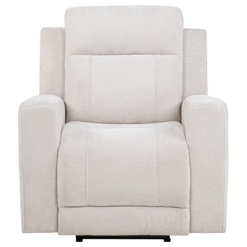 Sonya Chenille Upholstered Power Recliner Chair Ivory