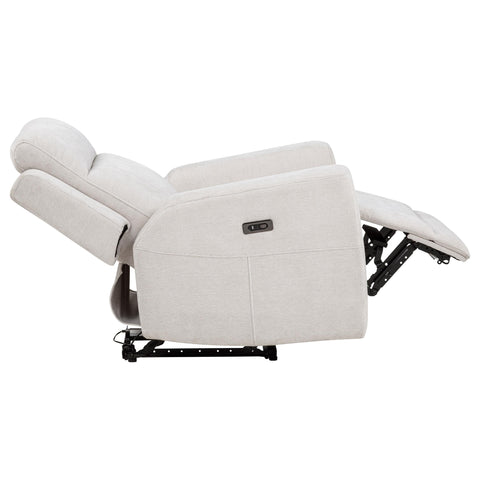 Sonya Chenille Upholstered Power Recliner Chair Ivory