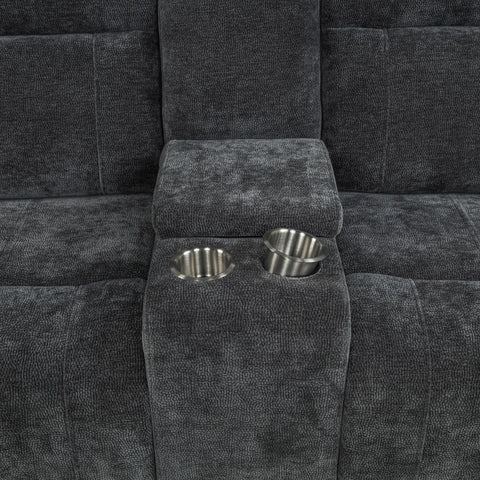 Sonya Chenille Upholstered Power Reclining Loveseat Grey