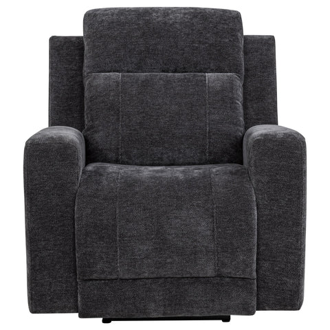 Sonya Chenille Upholstered Power Recliner Chair Dark Grey