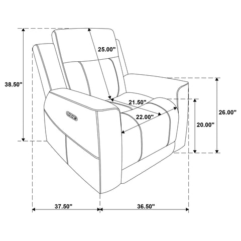 Sonya Chenille Upholstered Power Recliner Chair Dark Grey