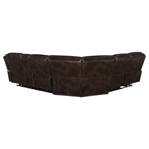 Joyce Upholstered Power Reclining Sectional Sofa BrownDark Brown