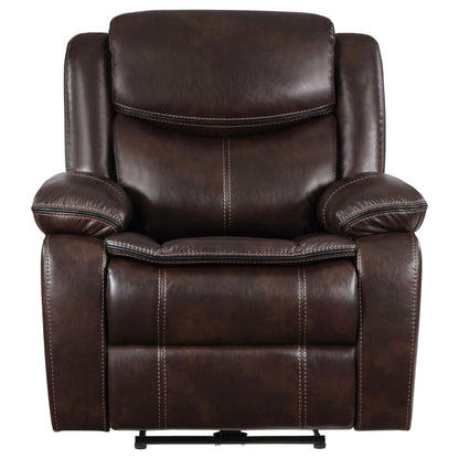 Collier Upholstered Power Recliner Chair Dark Brown