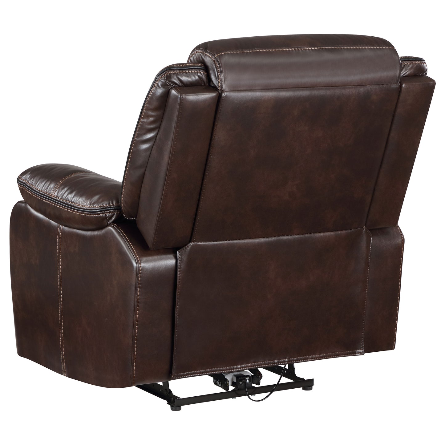 collier upholstered power recliner chair dark brown