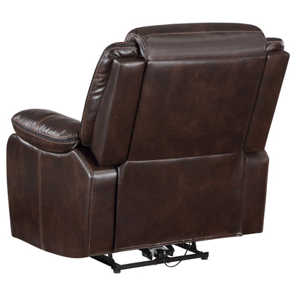 Collier Upholstered Power Recliner Chair Dark Brown