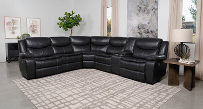 Collier Upholstered Power Reclining Sectional Sofa Grey