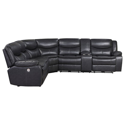 Collier Upholstered Power Reclining Sectional Sofa Grey