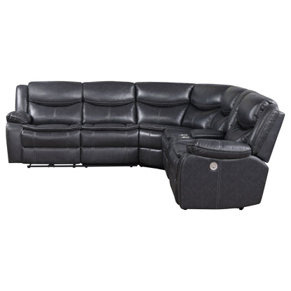 Collier Upholstered Power Reclining Sectional Sofa Grey