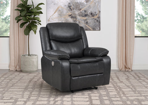 Joyce Upholstered Power Recliner Chair Dark GreyDark Grey