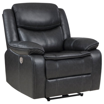 Collier Upholstered Power Recliner Chair Dark Grey