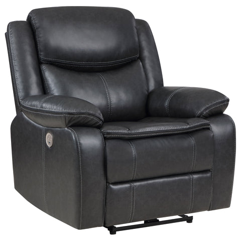 Joyce Upholstered Power Recliner Chair Dark GreyDark Grey