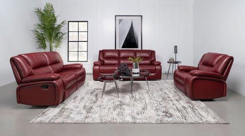 Zamora 3-piece Upholstered Reclining Sofa Set RedRed