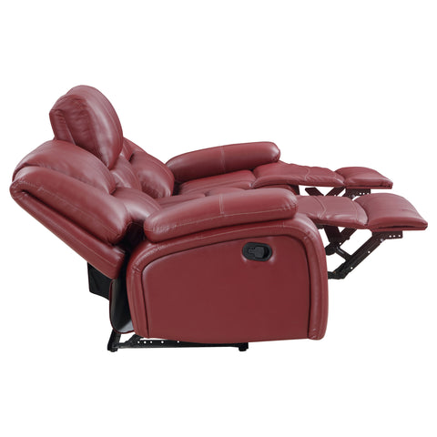 Zamora 3-piece Upholstered Reclining Sofa Set RedRed