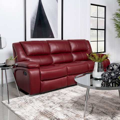 Zamora Upholstered Motion Reclining Sofa RedRed