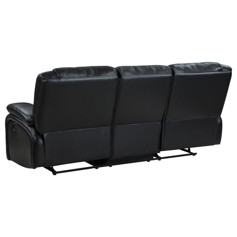 Zamora 3-piece Upholstered Motion Reclining Sofa Set BlackBlack