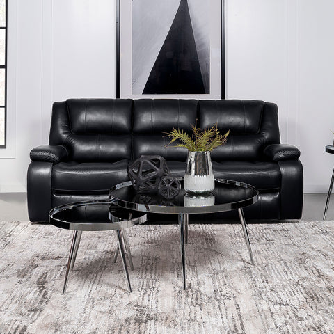 Zamora Upholstered Motion Reclining Sofa BlackBlack