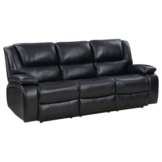 Sarasota Upholstered Motion Reclining Sofa Black