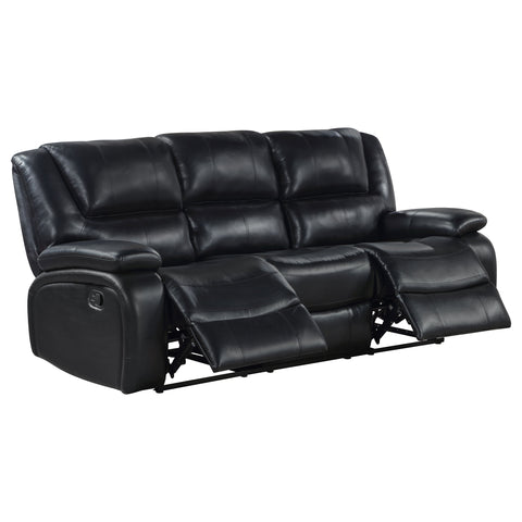 Zamora Upholstered Motion Reclining Sofa BlackBlack