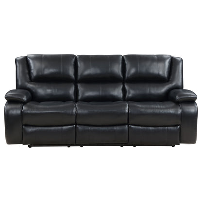 Sarasota Upholstered Motion Reclining Sofa Black