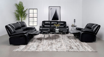 Sarasota Upholstered Motion Reclining Sofa Black