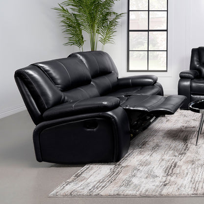 Sarasota Upholstered Motion Reclining Loveseat Black