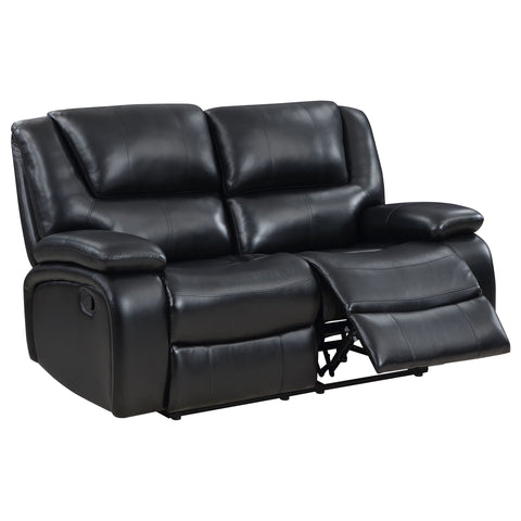 Zamora Upholstered Motion Reclining Loveseat BlackBlack