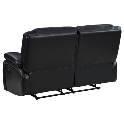 Sarasota Upholstered Motion Reclining Loveseat Black