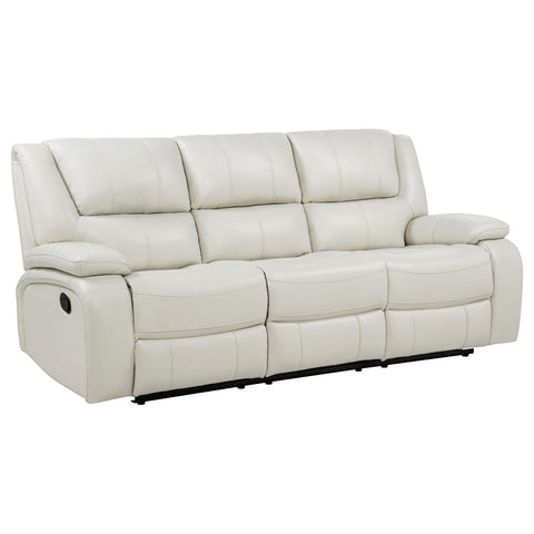 Hayes 2-piece Upholstered Reclining Sofa Set White