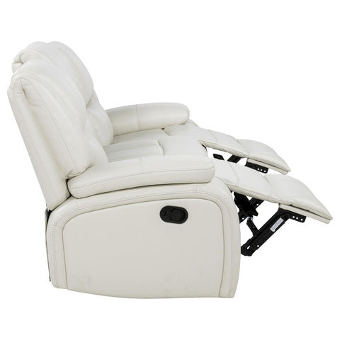 Hayes 2-piece Upholstered Reclining Sofa Set White