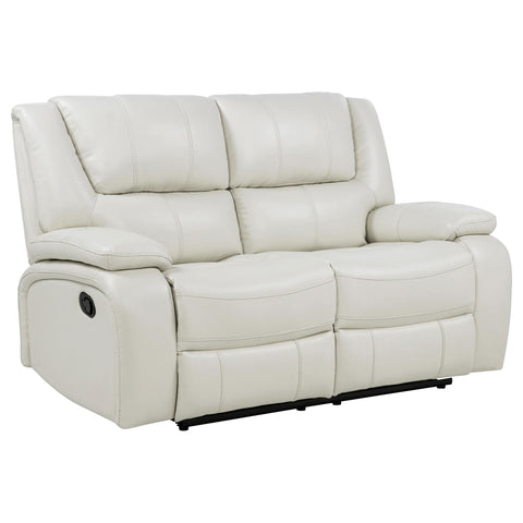 Hayes 2-piece Upholstered Reclining Sofa Set White