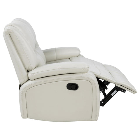 Hayes 2-piece Upholstered Reclining Sofa Set White
