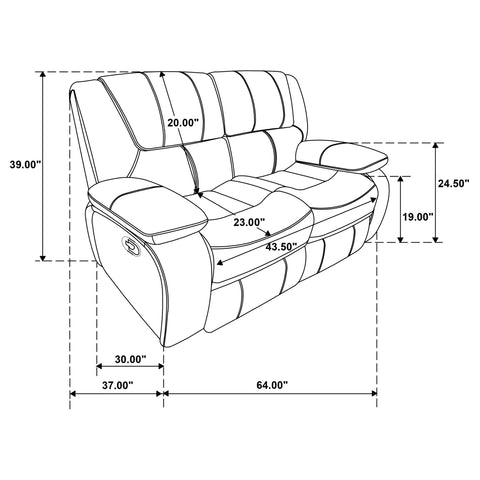 Hayes 2-piece Upholstered Reclining Sofa Set White