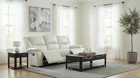Hayes Upholstered Motion Reclining Sofa White