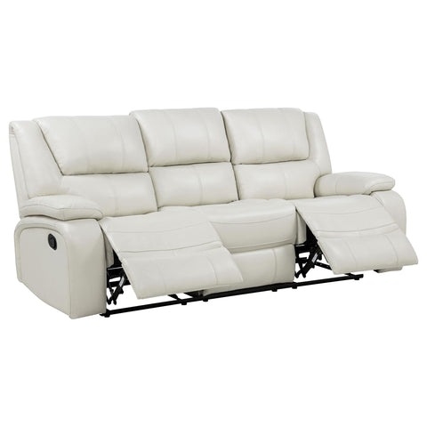 Hayes Upholstered Motion Reclining Sofa White