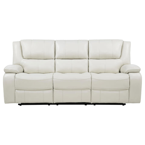 Hayes Upholstered Motion Reclining Sofa White