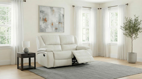 Hayes Upholstered Motion Reclining Loveseat White