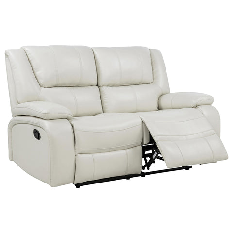 Hayes Upholstered Motion Reclining Loveseat White